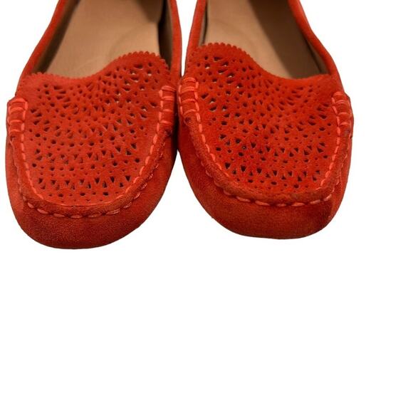 UGG | Clair Orange Suede Laser Cut Moc Slip On Loafer Size 8 - Picture 11 of 16